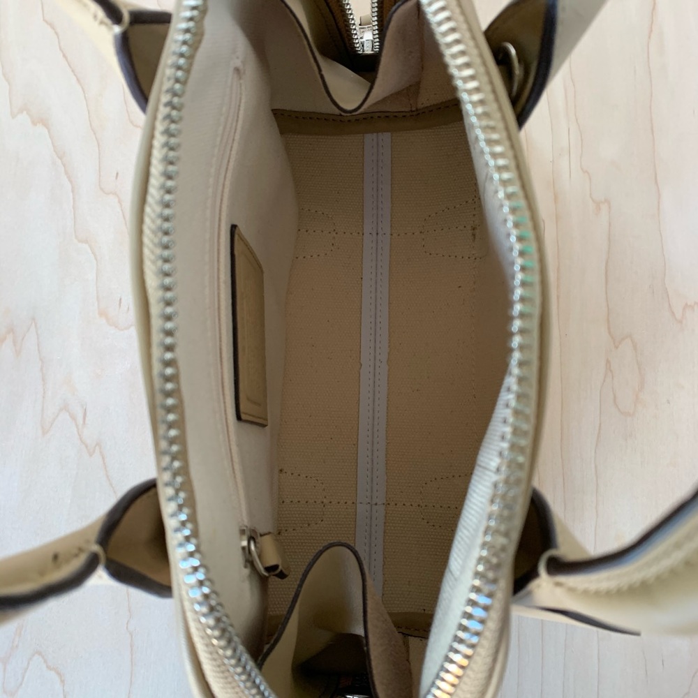 COACH TAN BLEECKER STRIPED MINI PRESTON SATCHEL - Picture 14 of 16